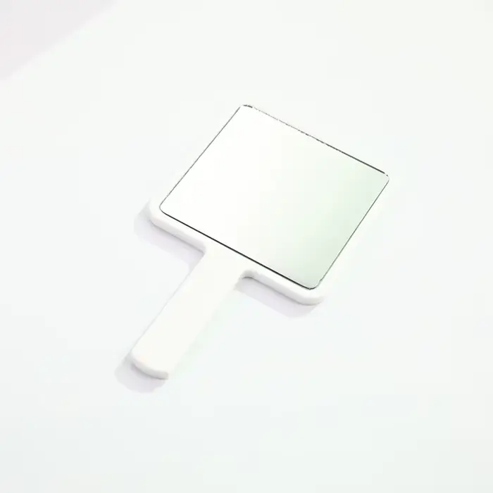 【S11】()1 pièce Nouveau Miroir de Maquillage Carré à Poignée 2025, Miroir de Vanité Portable, Miroir 