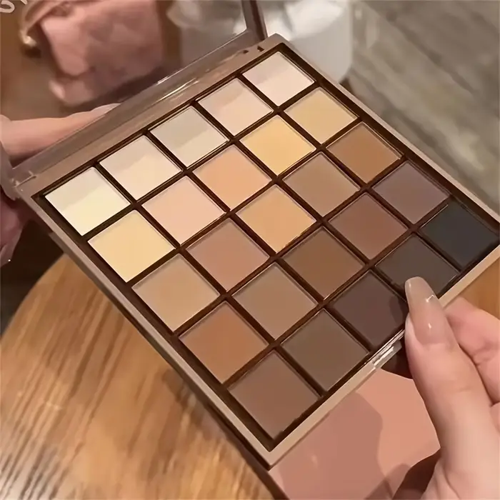 Palette de fards à paupières 25 couleurs, mat et scintillant, brun cochon nu, café chocolat, maquill