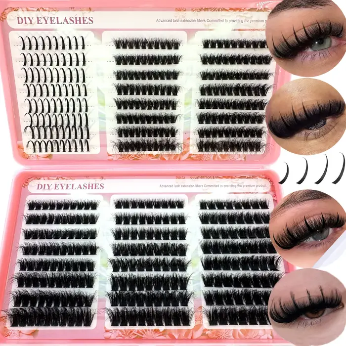 48 rangées 6 Styles pointes cils individuels Volume grappes de cils D/DD bouclés épais grappes de ci