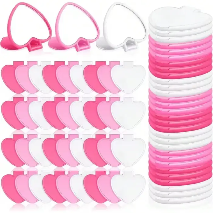 10 miroirs de poche en forme de cœur pour la Saint-Valentin, mini miroirs pliables portables pour le