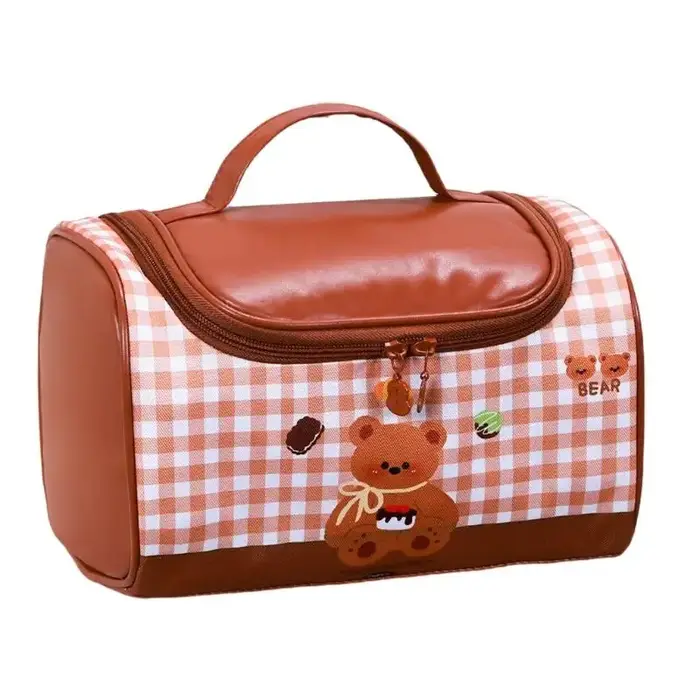 E8BD – trousse maquillage bloquant les couleurs dessin animé, organisateur toilette spacieux avec pl