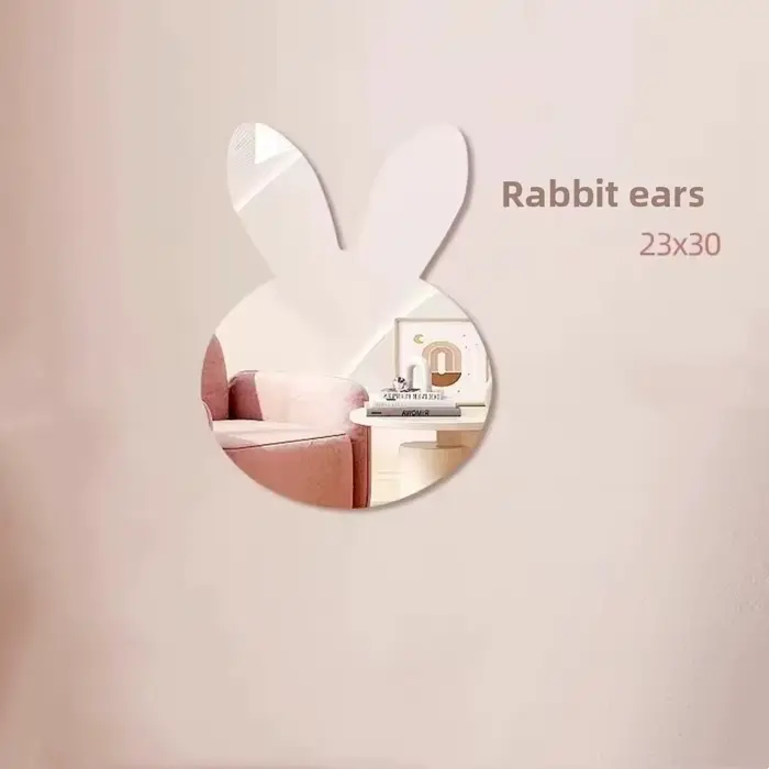Miroir en acrylique en forme de lapin de dessin animé, miroir de maquillage incassable DIY, décorati
