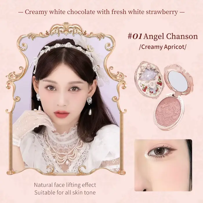Flower Knows Strawberry Rococo Fard à Joues Gaufré 5g Longue Tenue Haute Pigmentation Palette Berry 