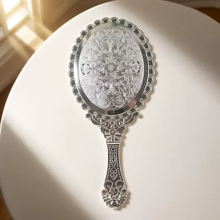Miroir à main vintage, miroir de maquillage européen vintage, miroir cosmétique portable pour le maq
