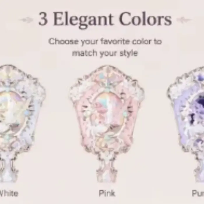 Miroir à main Flower Knows Unicorn, miroir de maquillage vintage gravé et embossé, miroir portable mignon Lolita pour filles, cadeau