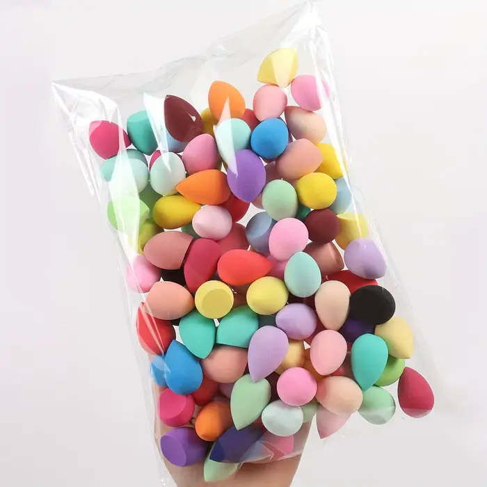 10/20/50/100 pièces de mini éponges de beauté, différentes formes et couleurs d'éponges de maquillag