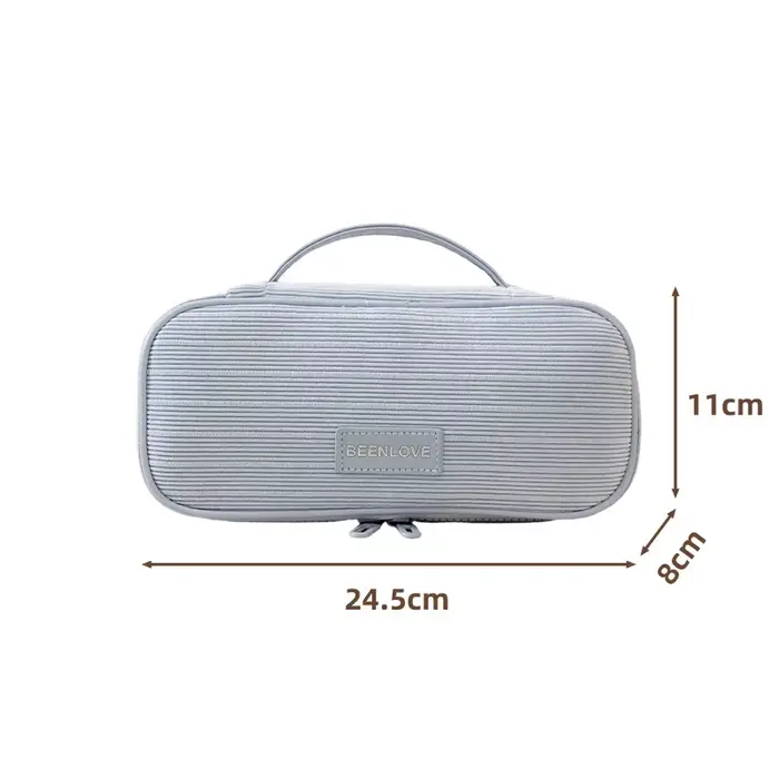 Sac à cosmétiques en velours côtelé, sac de rangement étanche de grande capacité, fourre-tout Portab