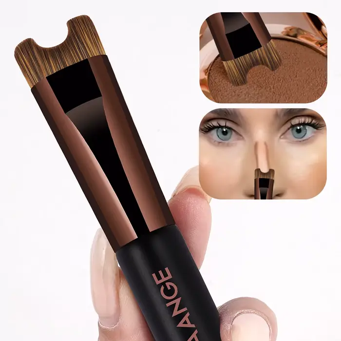 MAANGE Double tête fond de teint Contour du nez pinceau de maquillage en forme de U Modification fac