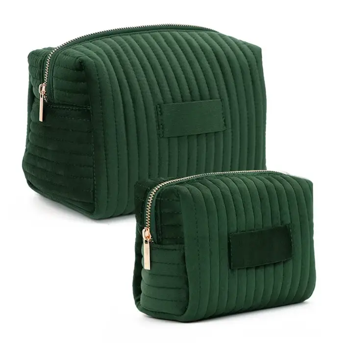 Trousse de maquillage Portable en velours de grande capacité, couleur unie, organisateur de lavage, 