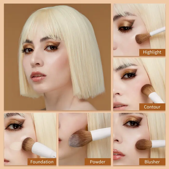 Jessup pinceaux de maquillage 10-14pc ensemble de pinceaux de maquillage fond de teint synthétique p
