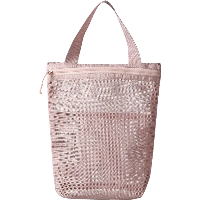 Trousse de toilette portable avec poignée pratique, grande capacité, sac de rangement en maille pour