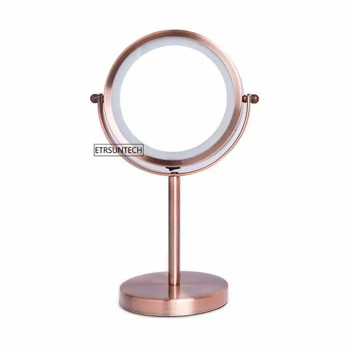 Miroir Double face grossissant 6 "1X/3X avec support 18 LED éclairé miroir cosmétique de maquillage 
