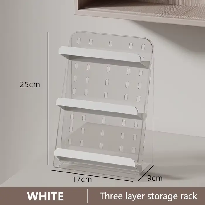 Armoire à miroir, boîte de rangement, support de rangement à trois couches pour cosmétiques, support