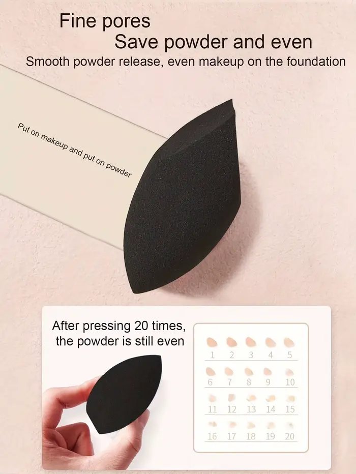 Ensemble de 8/6/3/1 éponges de beauté noires en forme d'œuf - Parfaites pour l'application du maquillage