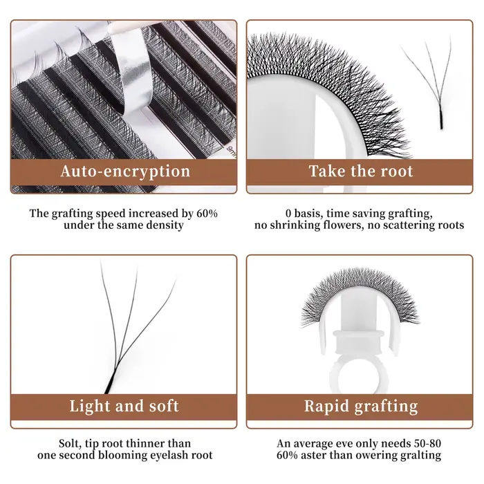 SEXYSHEEP 10 étuis/Lot C D Curl 3D 4D 5D 6D Faux cils de vison Extension cils individuels Faux cils 