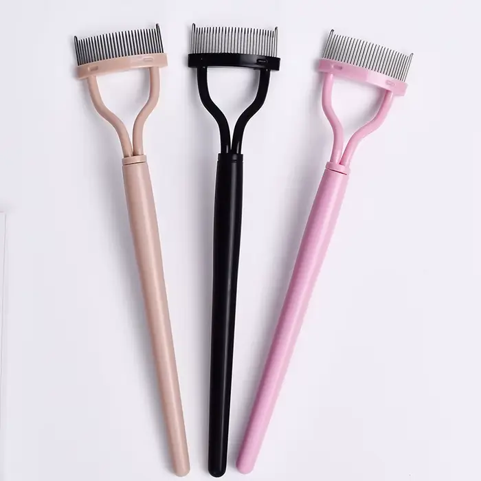 Séparateur de cils dents métalliques recourbe-cils droit maquillage de beauté brosse