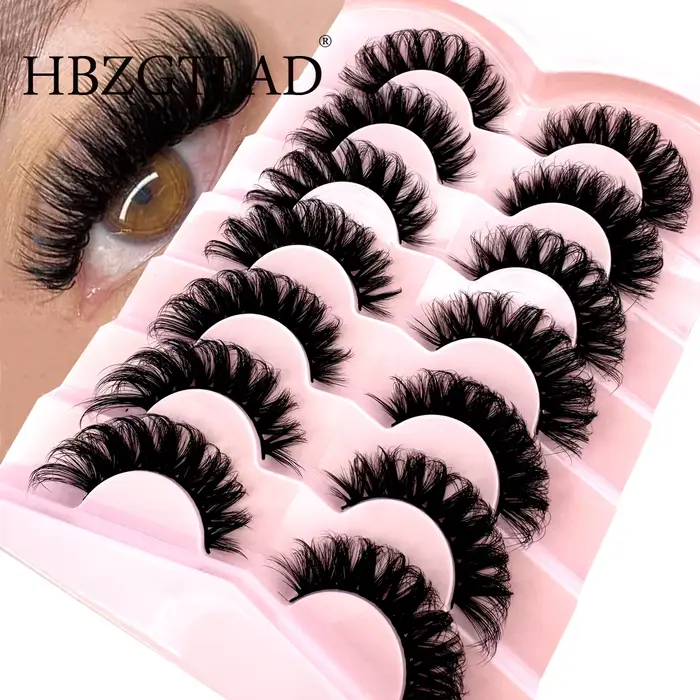7 paires de cils de bande russe naturelle cils de vison moelleux 3D faux cils cils de Volume russe b