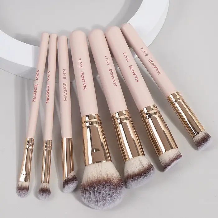MAANGE 7 pièces/ensemble pinceaux de maquillage pour fond de teint cosmétique poudre correcteur Blush brosse mélange poils doux outils de beauté