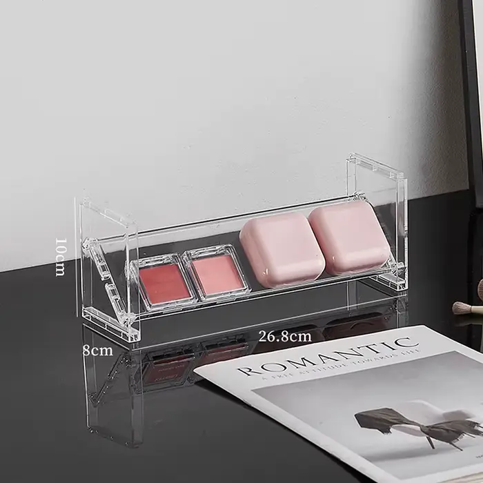 Présentoir de cosmétiques en acrylique à 3 niveaux, plateau de fard à paupières polyvalent, étagère 