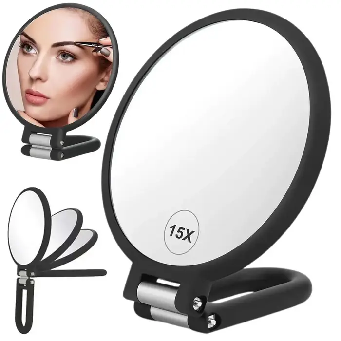 Miroir de poche grossissant double face 15/20/30X, miroir de maquillage pliable portable pour les vo