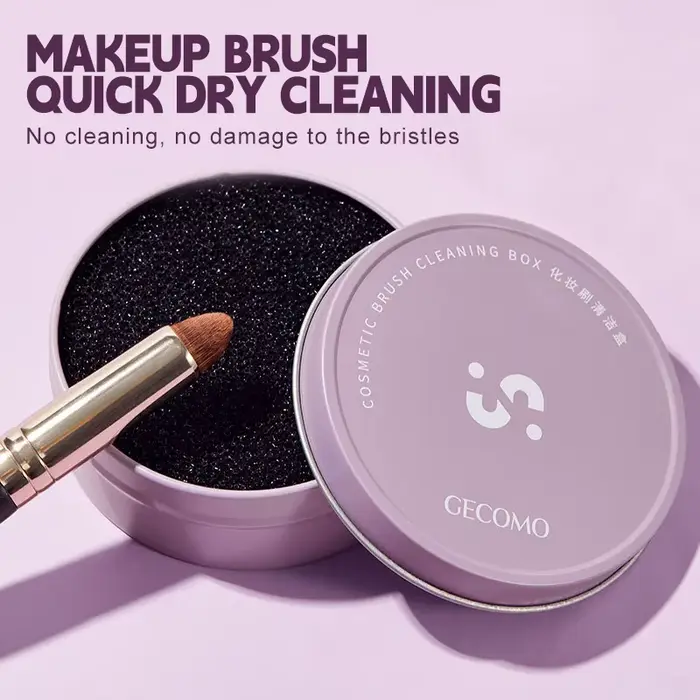 Boîte de nettoyage de pinceaux de maquillage