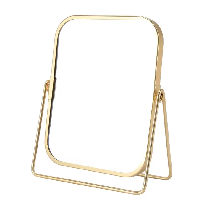Miroir de maquillage avec support en métal, miroir de courtoisie, miroir de bureau à percussion, rés