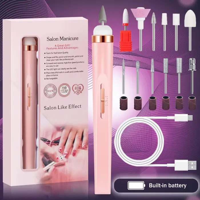LINMANDA-Kit de perceuse à ongles électrique professionnelle, ensemble de limes à ongles sans fil po