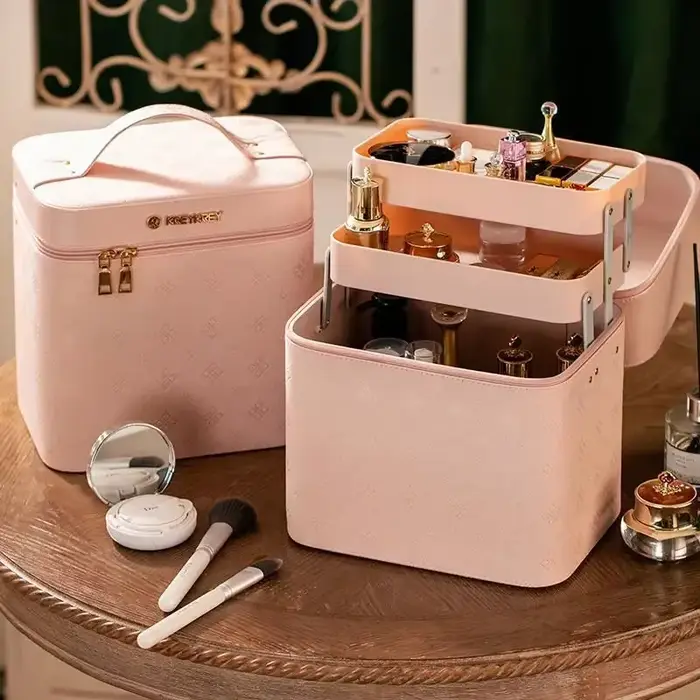 Trousse de maquillage professionnelle pour femme, étui à cosmétiques, boîte de rangement de maquilla