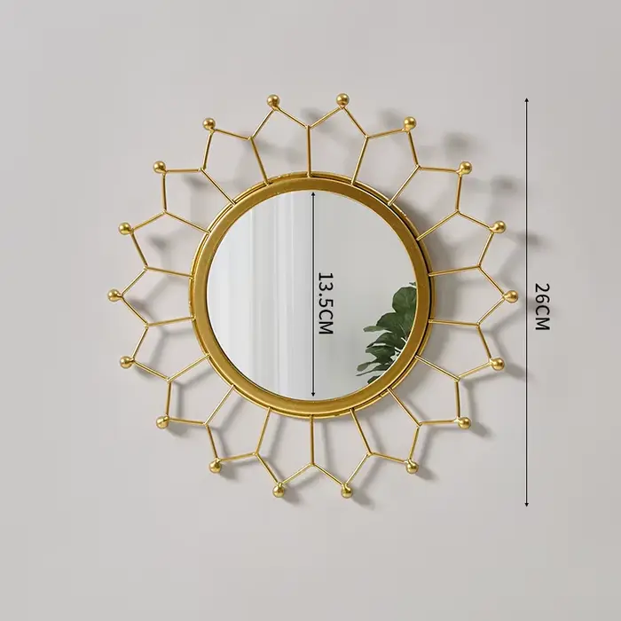 Petit miroir De maquillage doré esthétique pour filles, miroir De maquillage mural De chambre à couc
