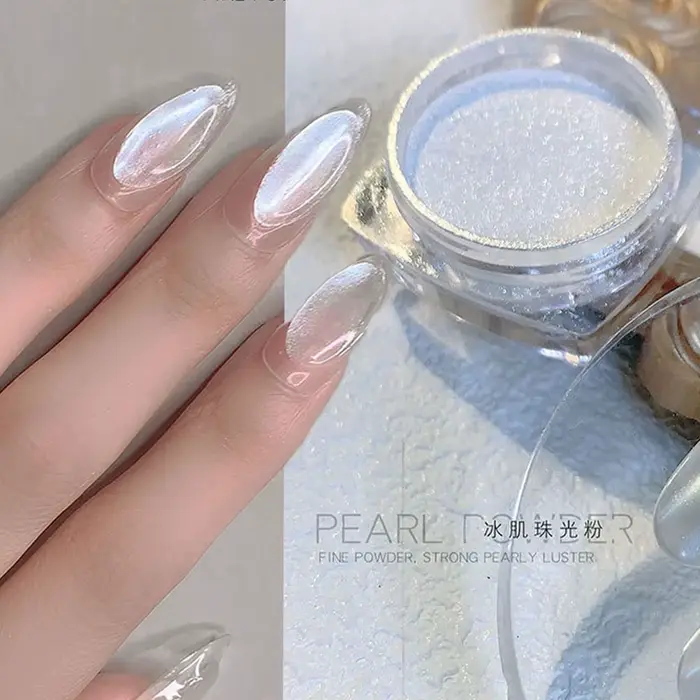 Poudre pour ongles miroir au clair de lune, Pigments effet argent métallique, poussière Laser, paill