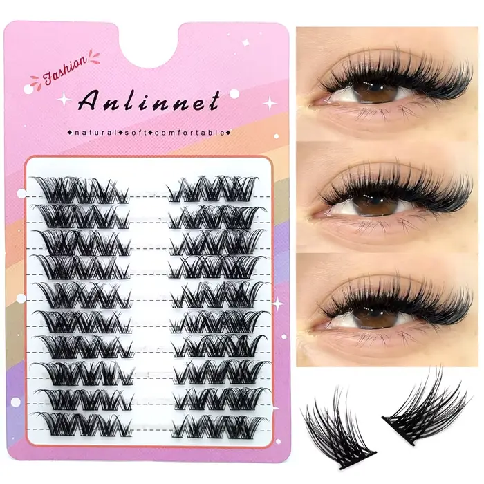 Fox faux cils 1 boîte de 80 faisceaux Mink extensions de cils rouleau naturel faux cils 3D russe 8 -