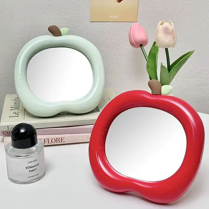 Ins – miroir de maquillage décoratif en forme de pomme