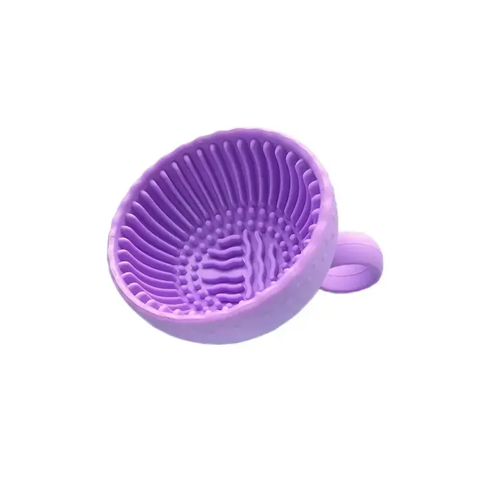 Nettoyeur de pinceaux de maquillage, bol de nettoyage de bouffantes de poudre pliante, brosse de far