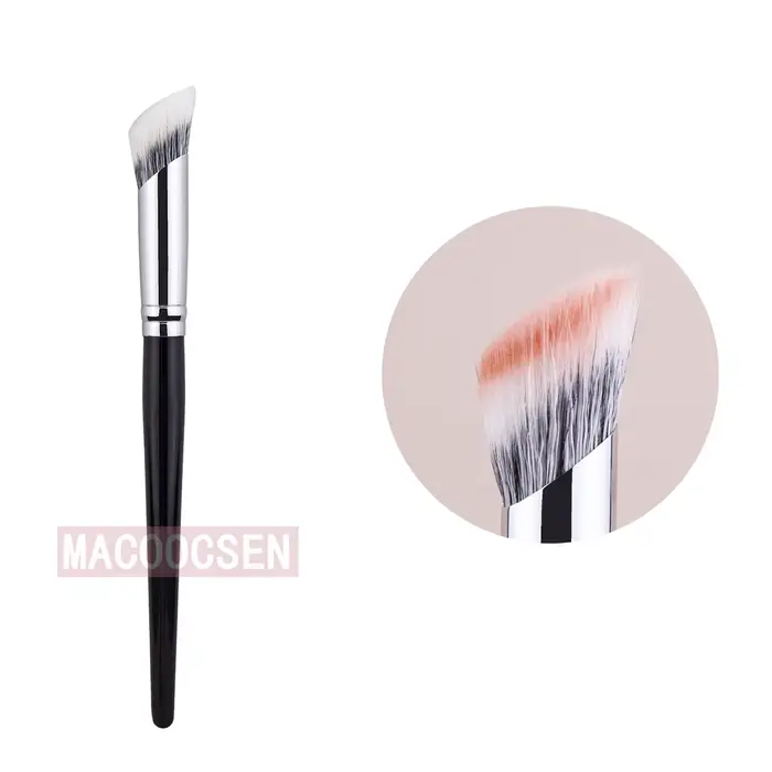 Pinceau de blush angulaire pour estompage et diffusion, pour maquillage liquide et en poudre, en fib
