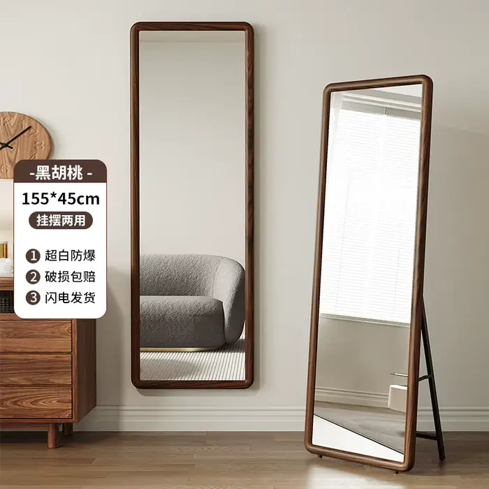 Miroir grossissant au Design moderne, miroir de vanité de salle de bains noir sur pied, décoration e
