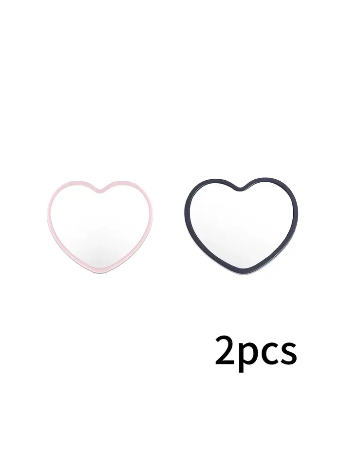 12 mini-miroirs en forme de cœur, surface polie, cadre en plastique, présentoir de table, sans parfu