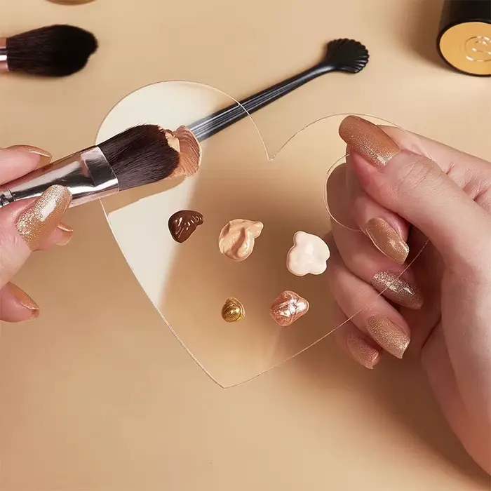 Palette en acrylique transparente, plateau de mélange pour fond de teint, équipement pour maquilleur