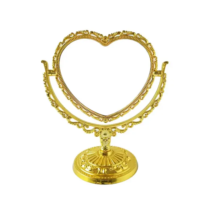 Miroir de maquillage à Rotation Double face avec cadre, miroir de maquillage de bureau à Rotation de