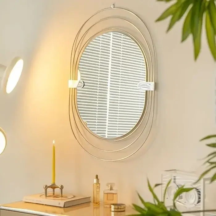 Miroirs Muraux de Maquillage, Miroirs Horizontaux de Luxe Européens pour Salon, Organisateur, Décora