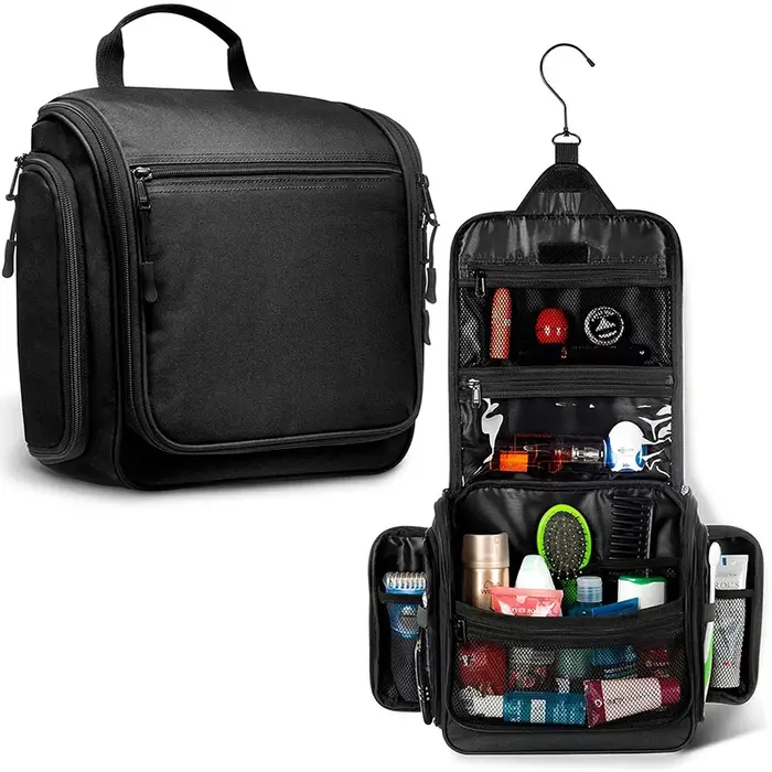 Trousse de Toilette de Voyage Grande, Organisateur Suspendu Étanche avec Crochet Pivotant en Métal p