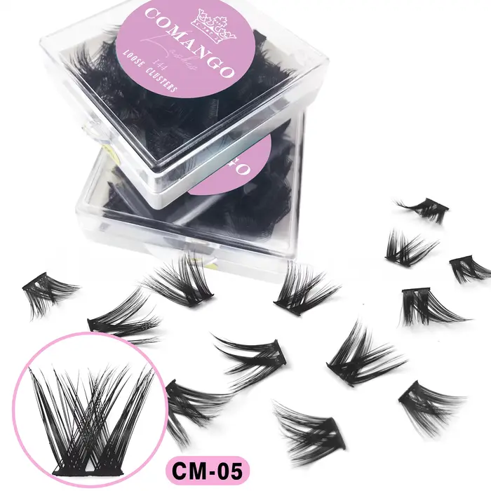 CoMango 144 pièces grappes de cils C/D Curl 10/12/14/16/18MM bricolage Extensions de cils grappe de 