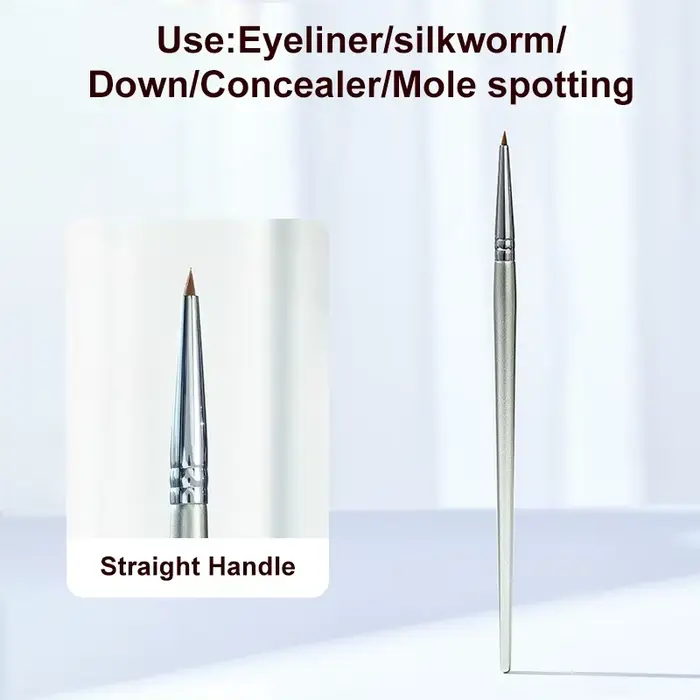 Brosse Eyeliner à tête courbée, brosse de maquillage pour les yeux, brosse anti-cernes sous les yeux