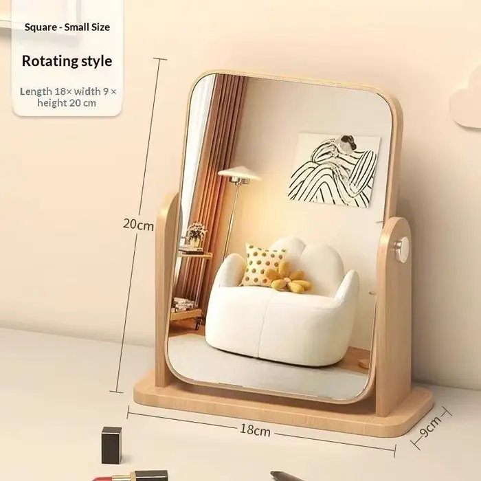 Miroir de maquillage sur pied pour bureau, double face, surface HD, réglage multi-angles, pour usage
