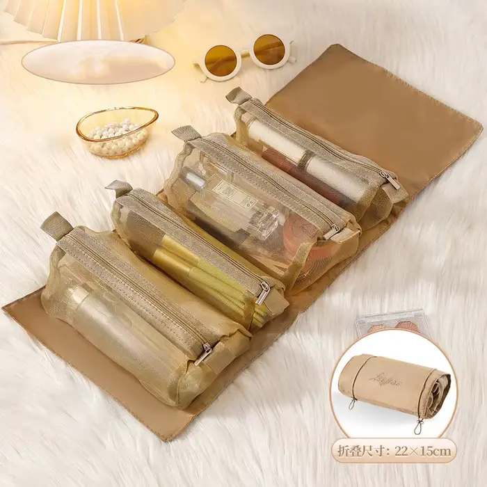 Sac à cosmétiques détachable, grande capacité, 4 en 1, sacs à maquillage portables, sac de rangement