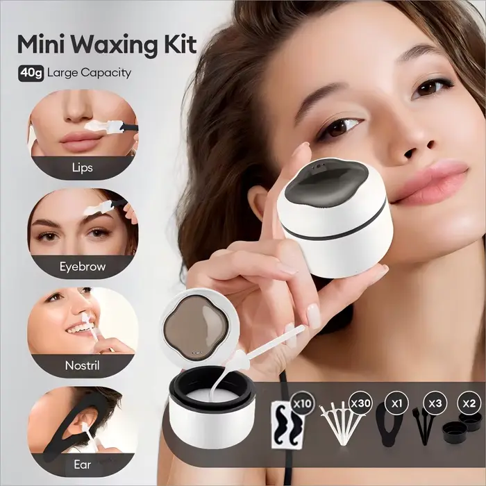 Mini Machine chauffante à cire 40g, bol en Silicone, chauffe-cire, nez, oreilles, épilation, Kit d'é
