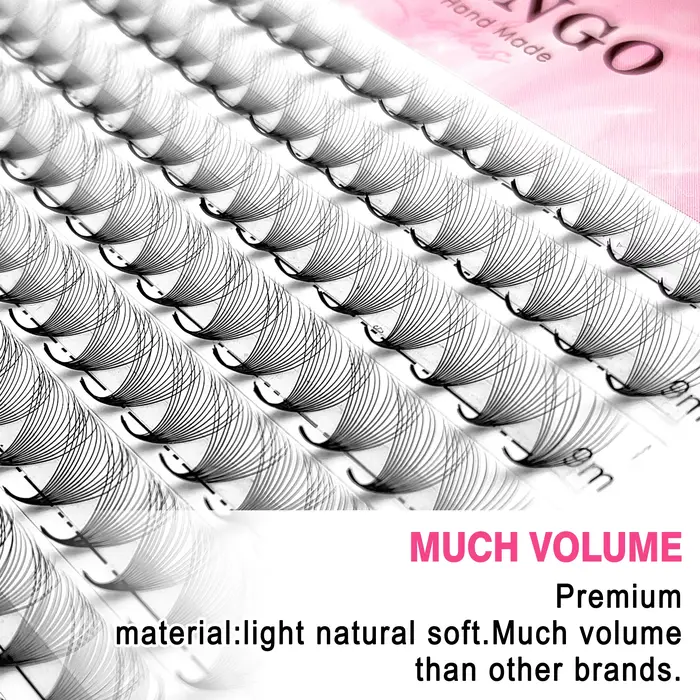 CoMango 300Fans préfabriqués volume fans vison vaporeux base pointue cils extension 3D / 6D / 10D / 