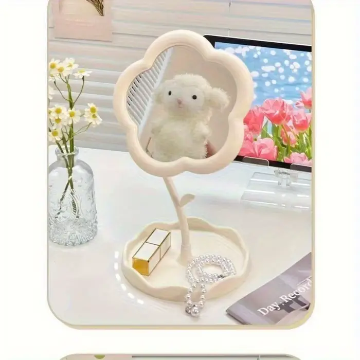 Miroir de maquillage mignon style Ins, 360° ° Miroir de maquillage rotatif, miroir cosmétique de b
