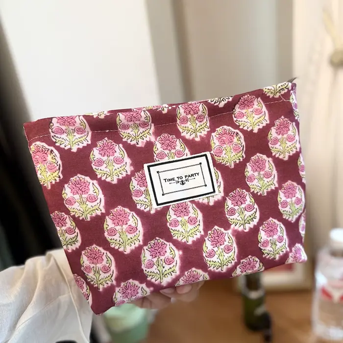 Trousse à cosmétiques pour femmes, trousse de maquillage florale, organisateur, pochette à cosmétiqu