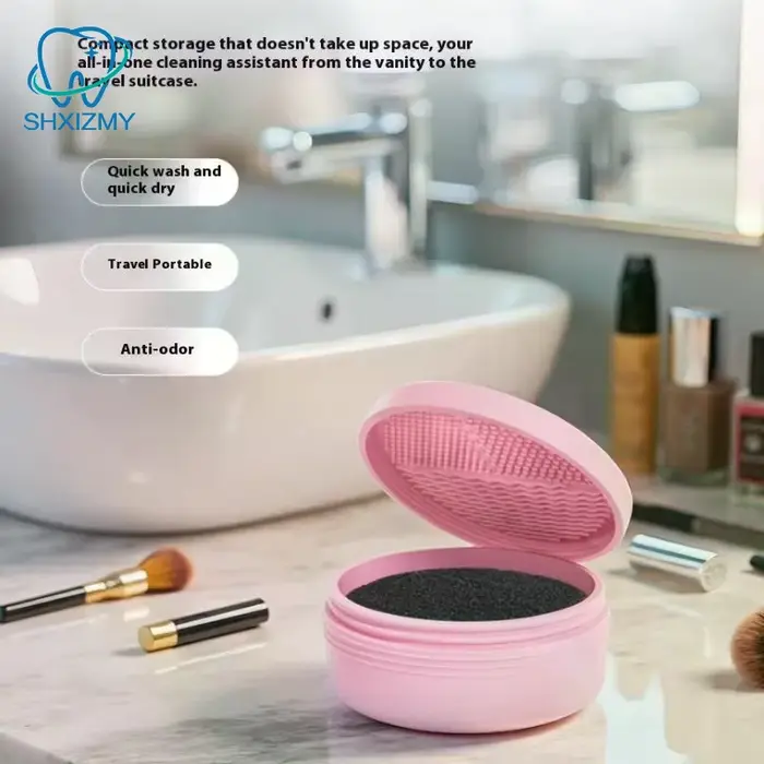 Boîte de nettoyage de pinceaux de maquillage