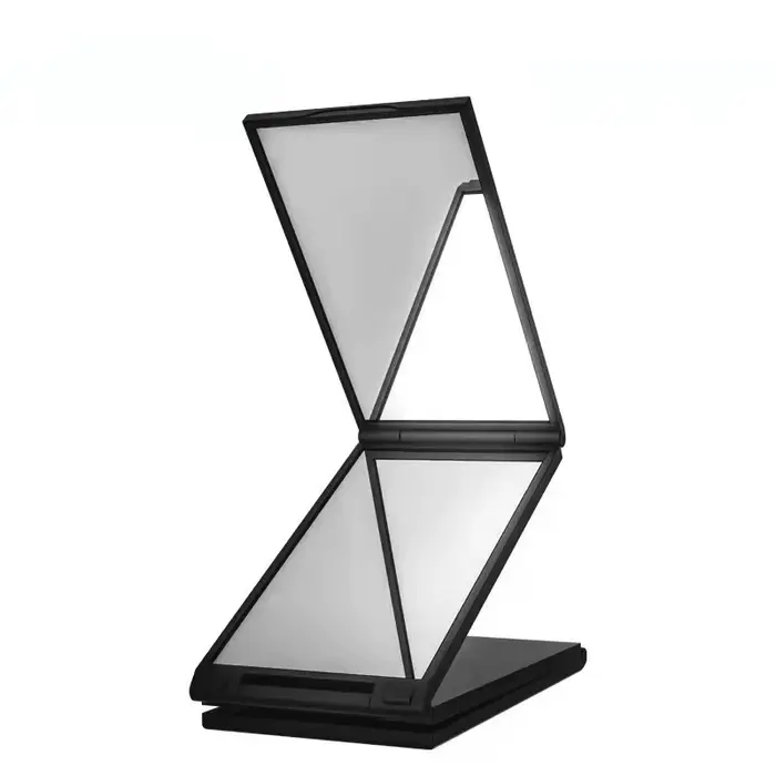 Nouveau miroir pliable multi-angle à 4 faces, maquillage de bureau, verre Compact, petit miroir plia